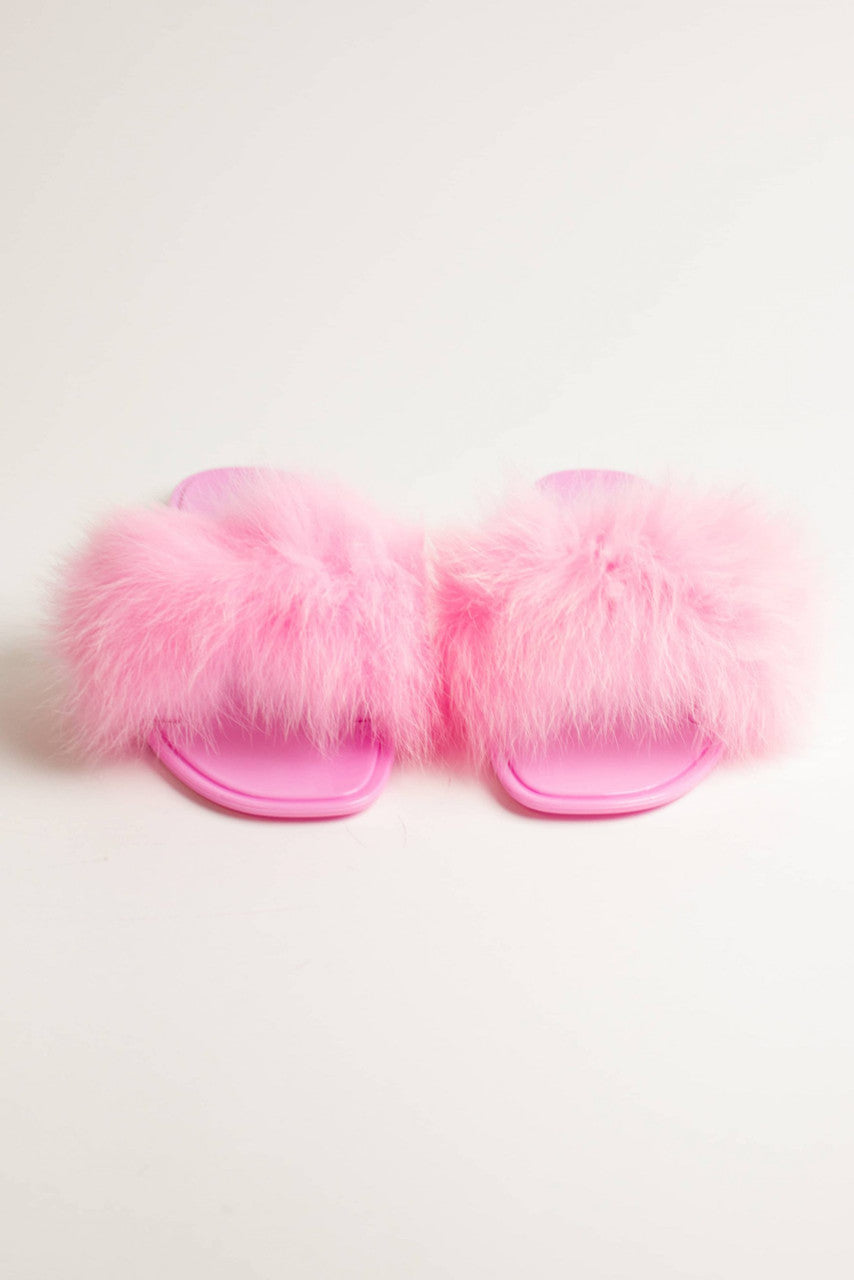 Pink Fluffy Slides