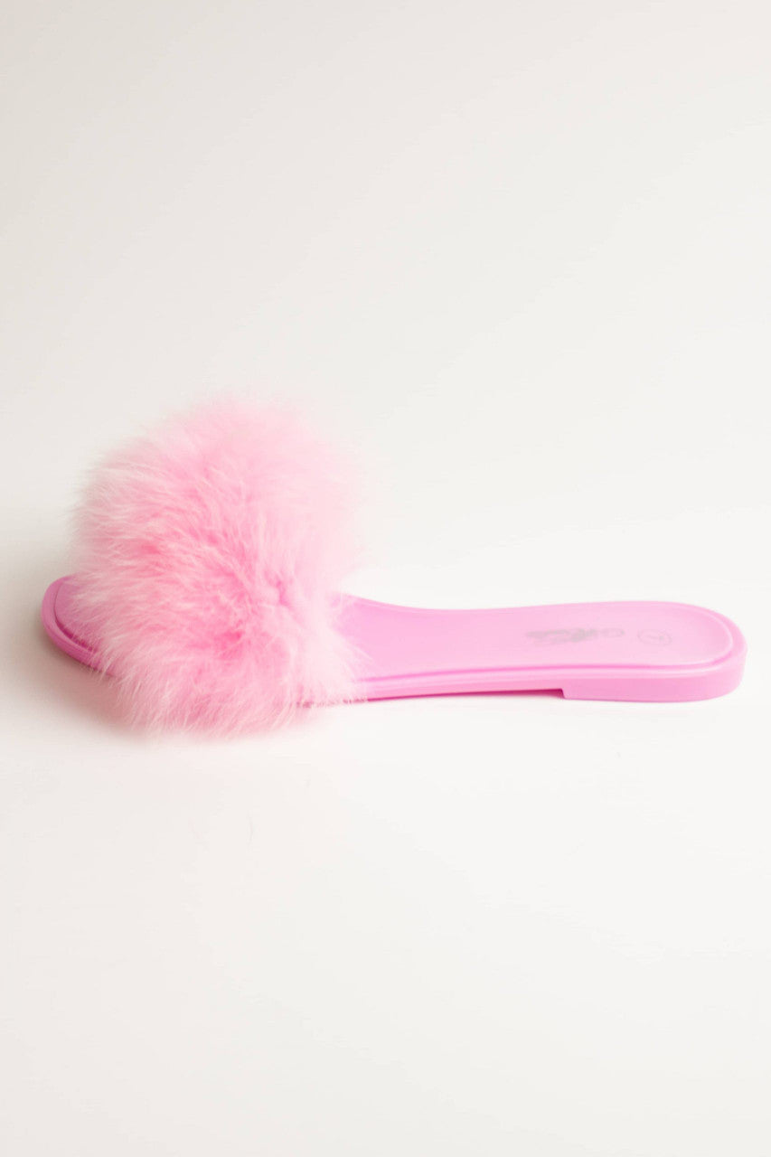 Pink Fluffy Slides