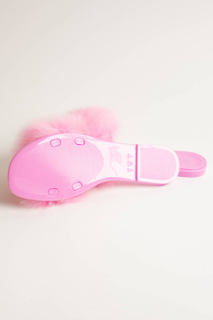 Pink Fluffy Slides