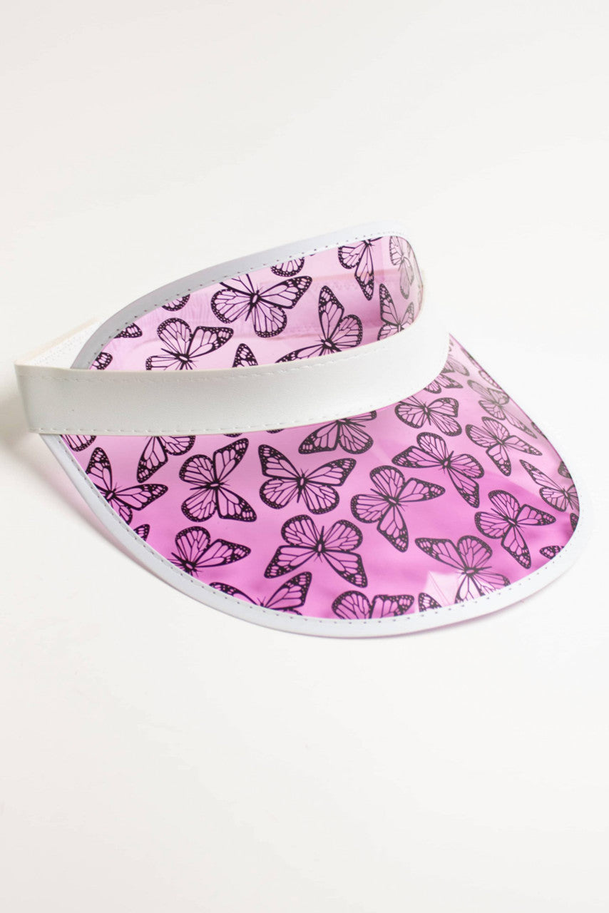 Pink Butterfly Gambler Visor