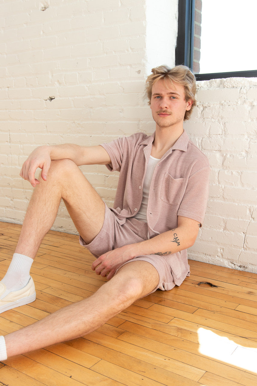 Chenille Knit Button Up Shirt