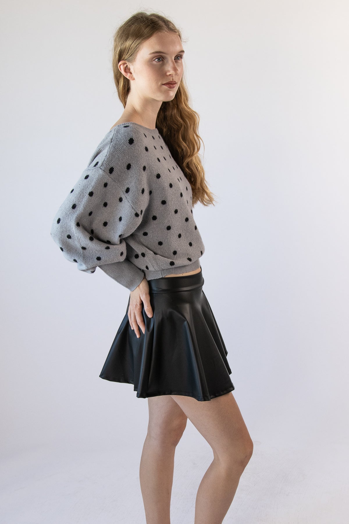 Matte Black Skater Skirt