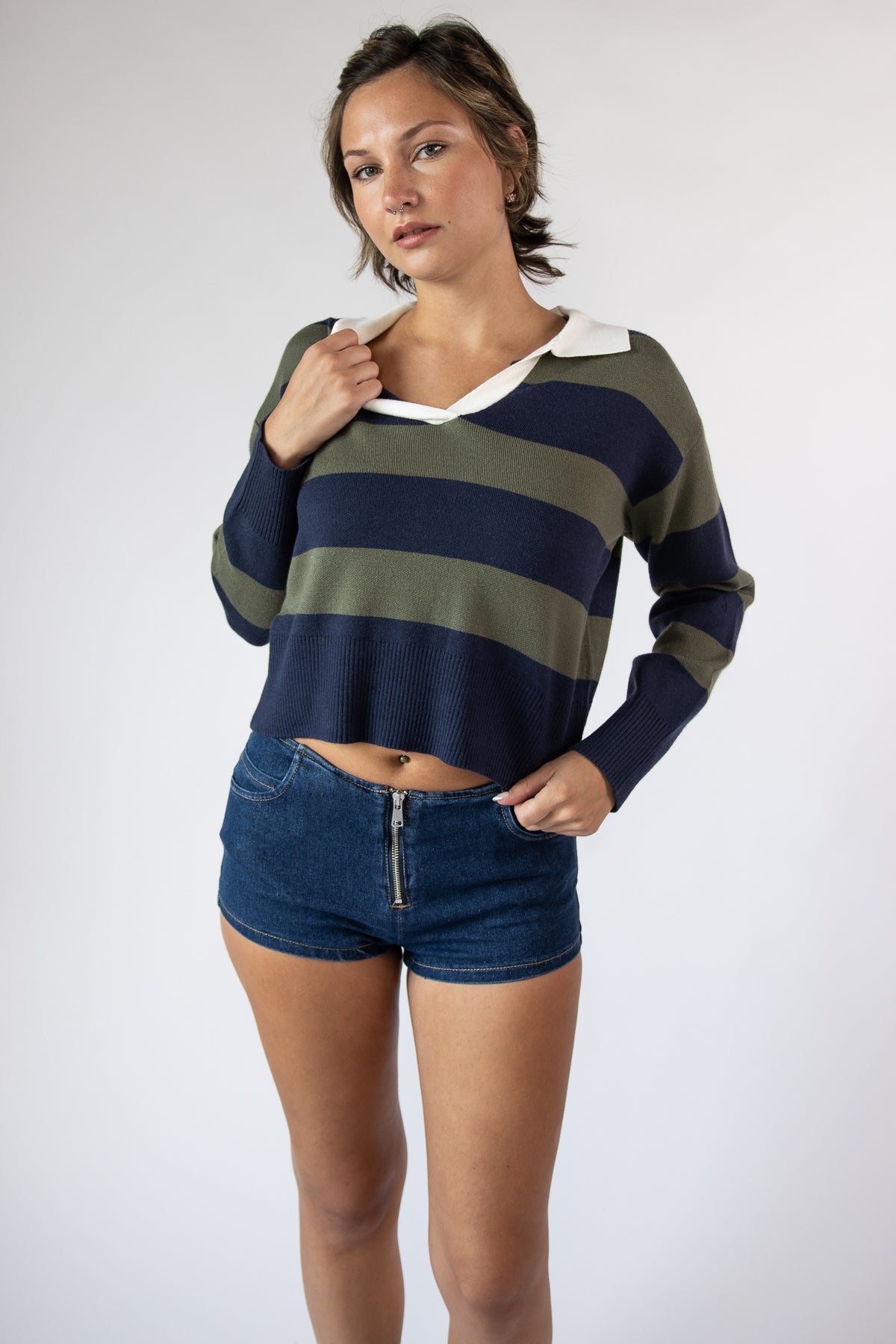 Micro Mini Zip Denim Shorts