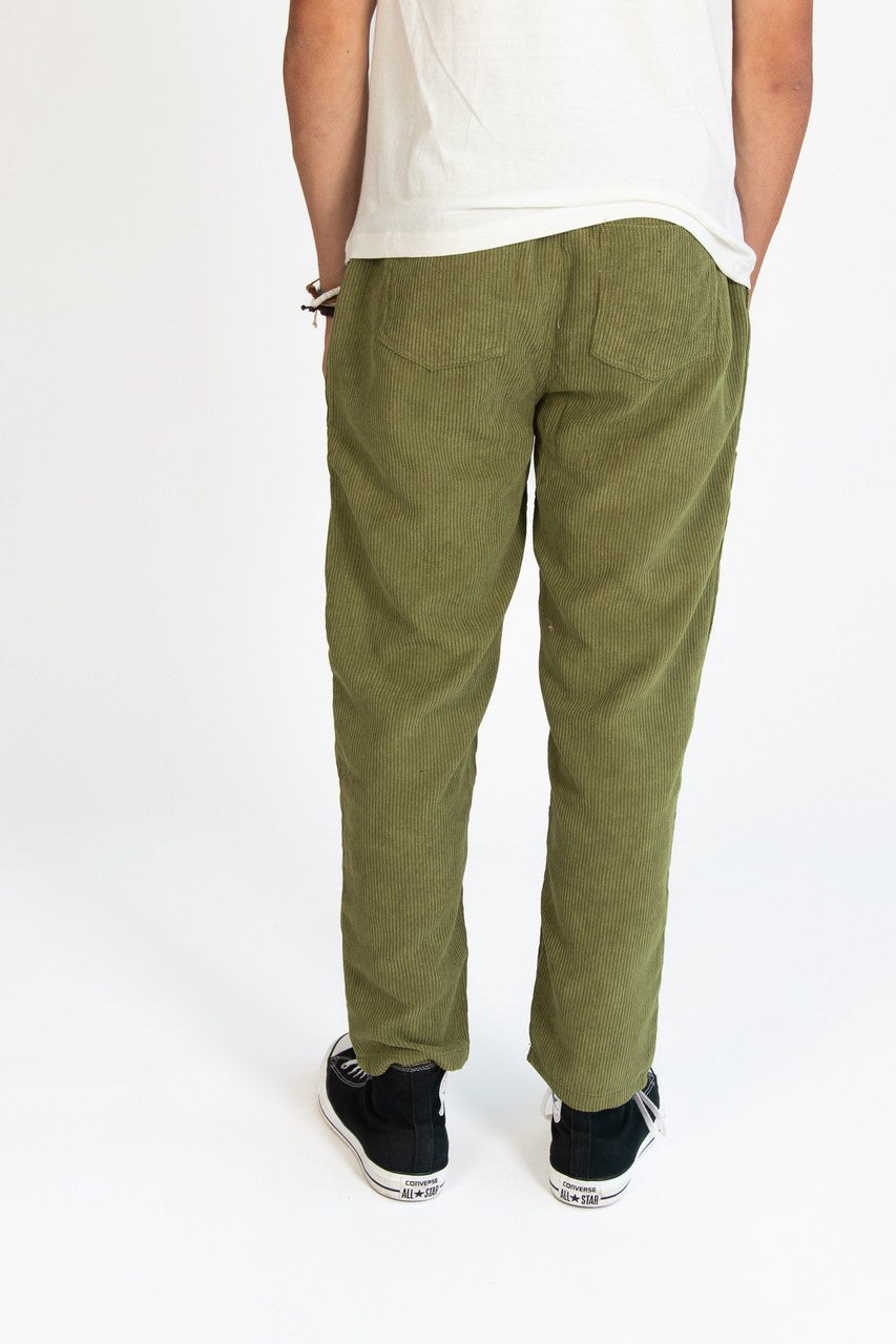 Olive Corduroy Beach Pants