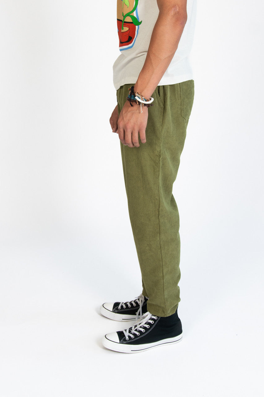 Olive Corduroy Beach Pants