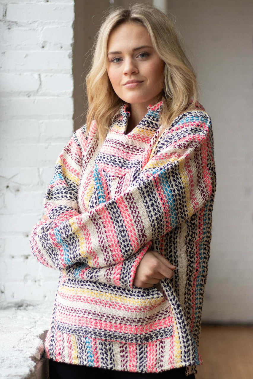 Multicolor Cotton Blend Baja Hoodie