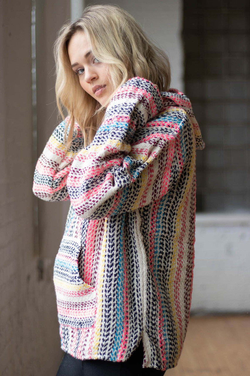 Multicolor Cotton Blend Baja Hoodie