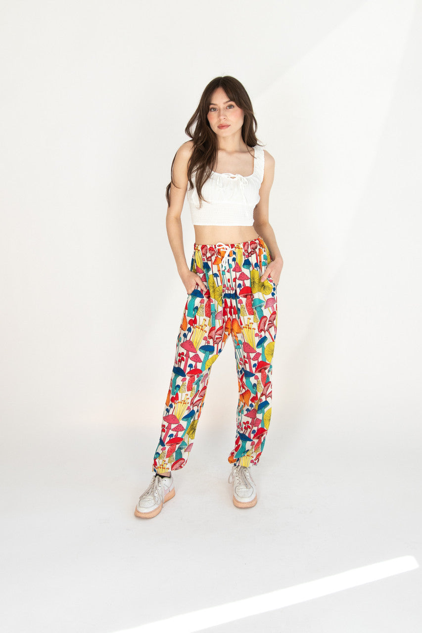 Wild Mushrooms Rayon Pants