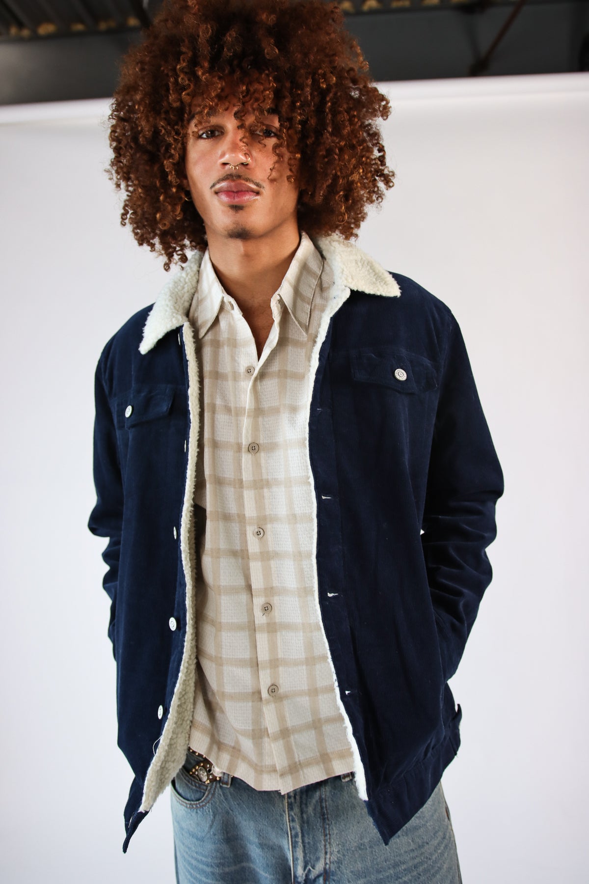 Corduroy Sherpa Lined Trucker Jacket