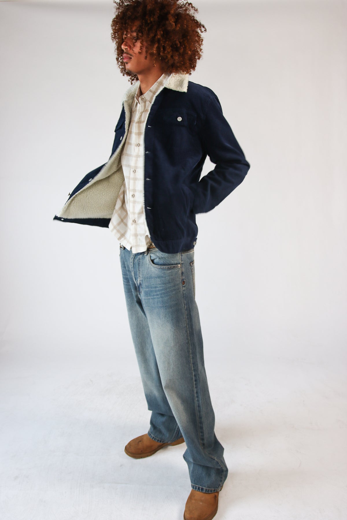 Corduroy Sherpa Lined Trucker Jacket