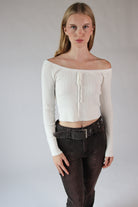 Over The Shoulder Cable Knit Sweater