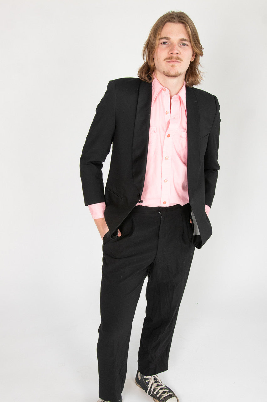 Black Vintage Tuxedo with Satin Lapel