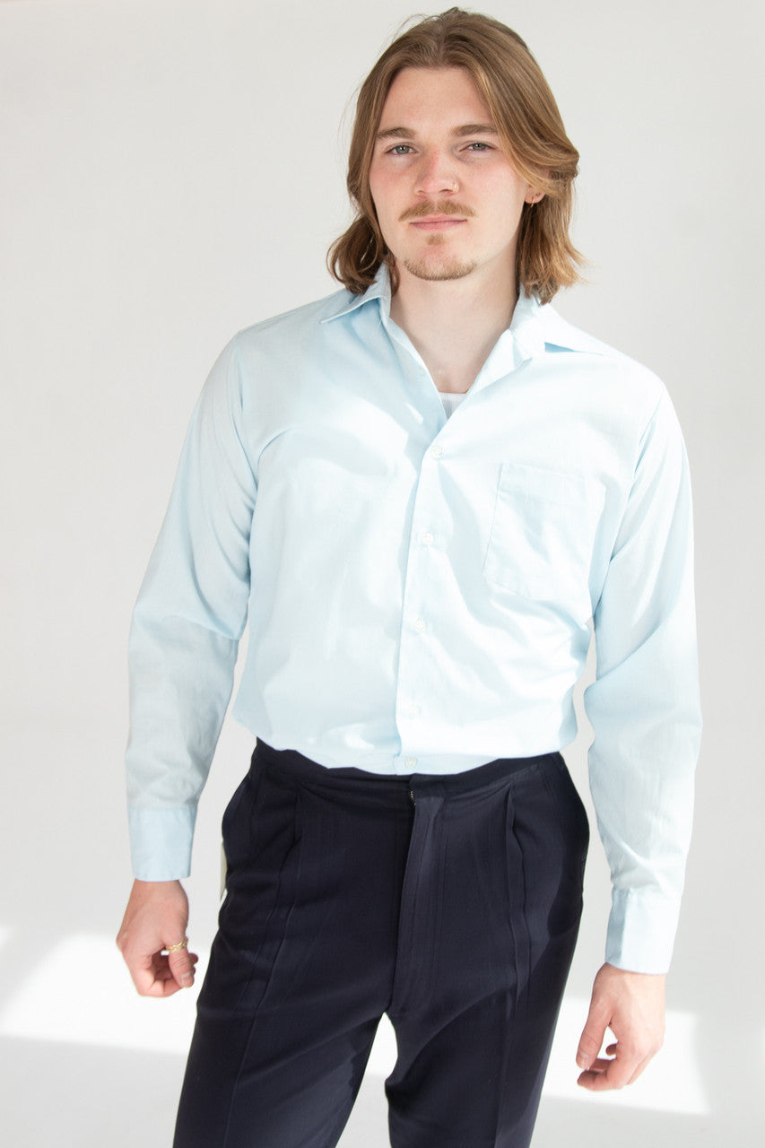 Vintage Light Blue Button Up Shirt