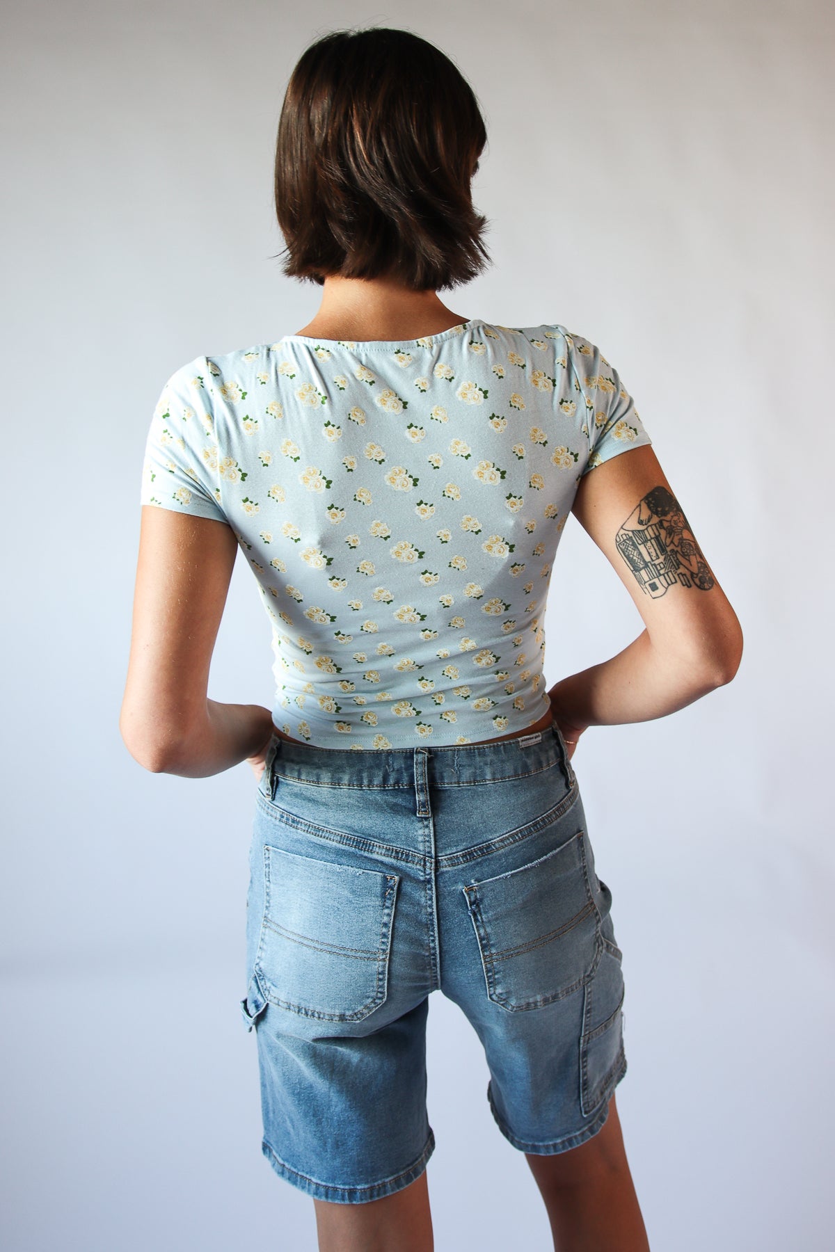 Patterned Ribbon Lace Trim Tee