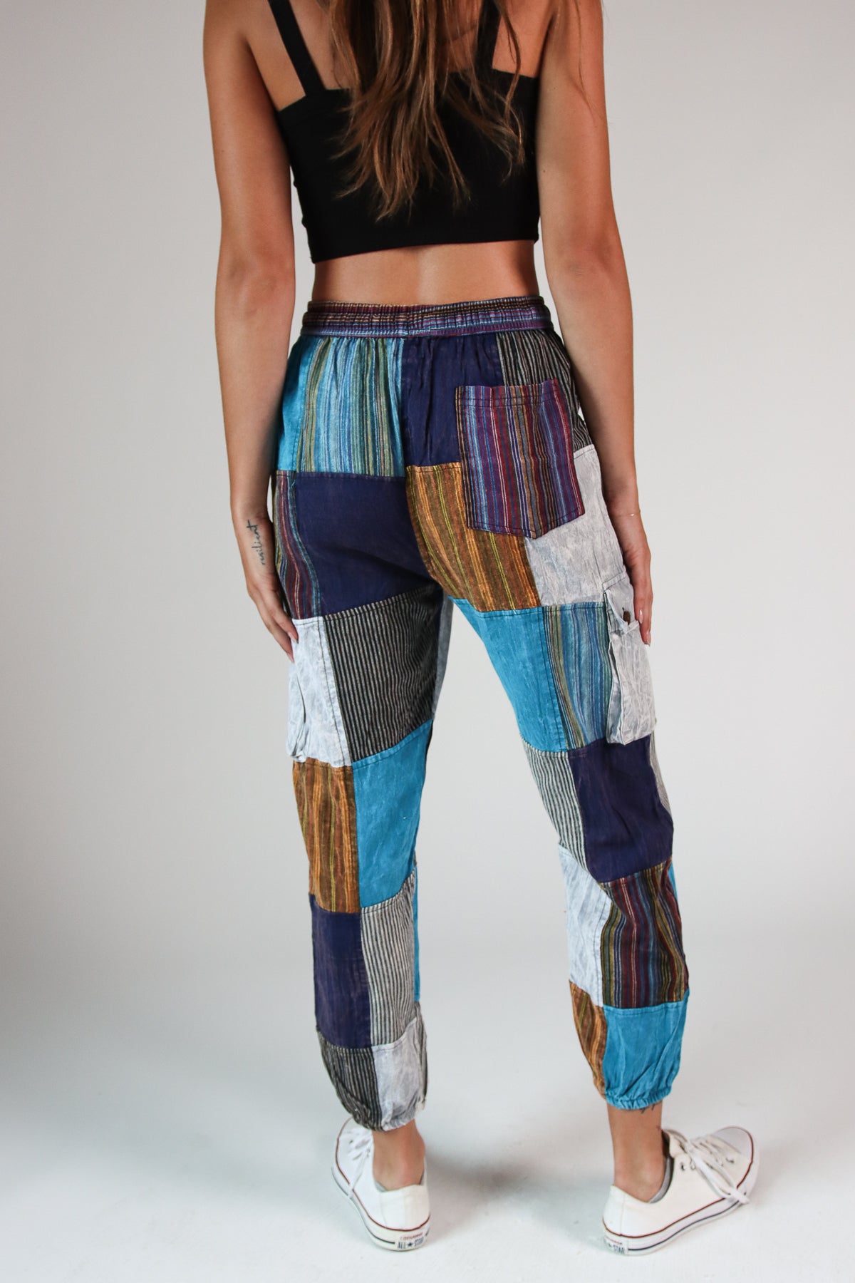 Picture Pocket Patchwork Pants