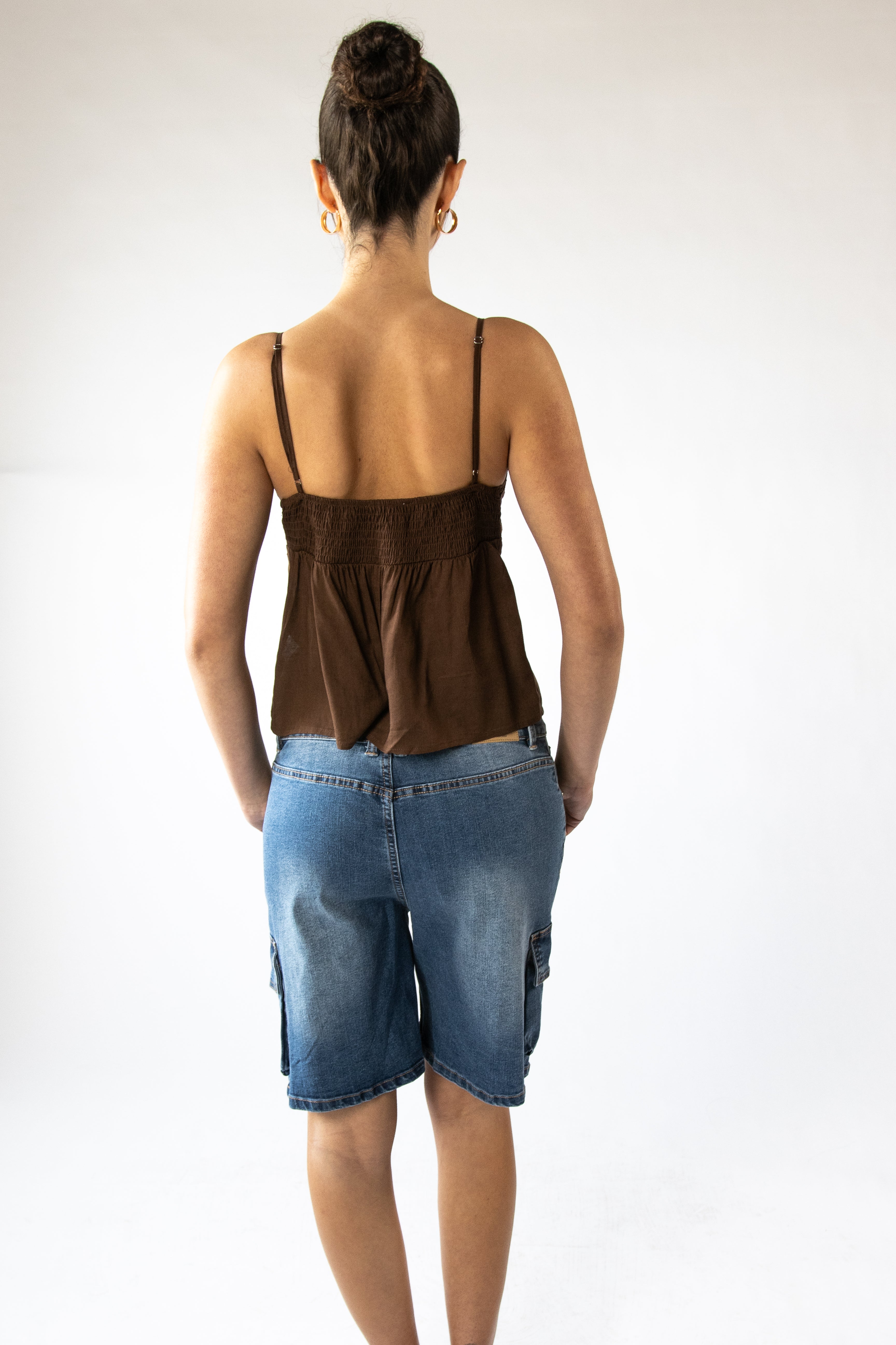Pin Tuck Lace Trim Sleeveless Top