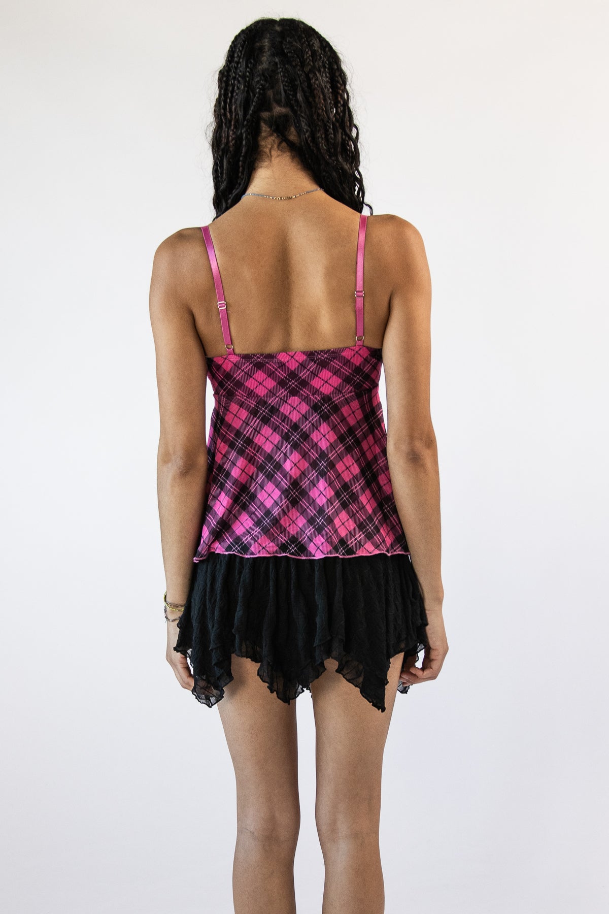 Plaid Flyaway Babydoll Cami