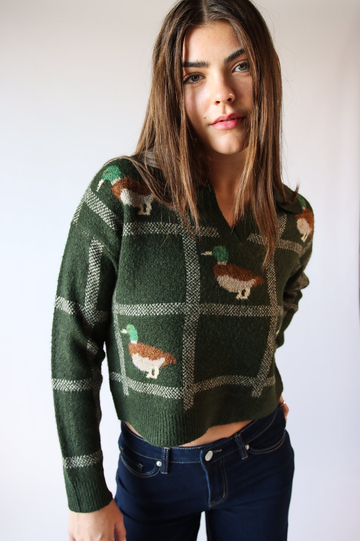Plaid Mallard Sweater