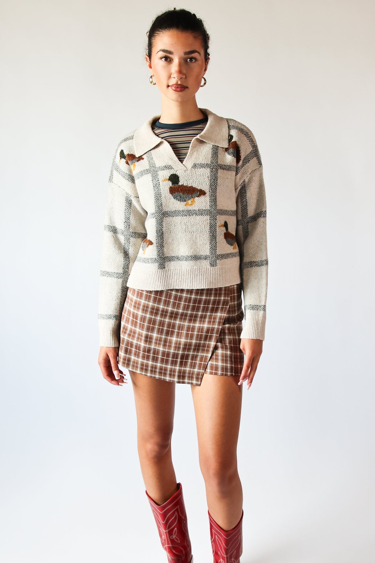 Plaid Mallard Sweater