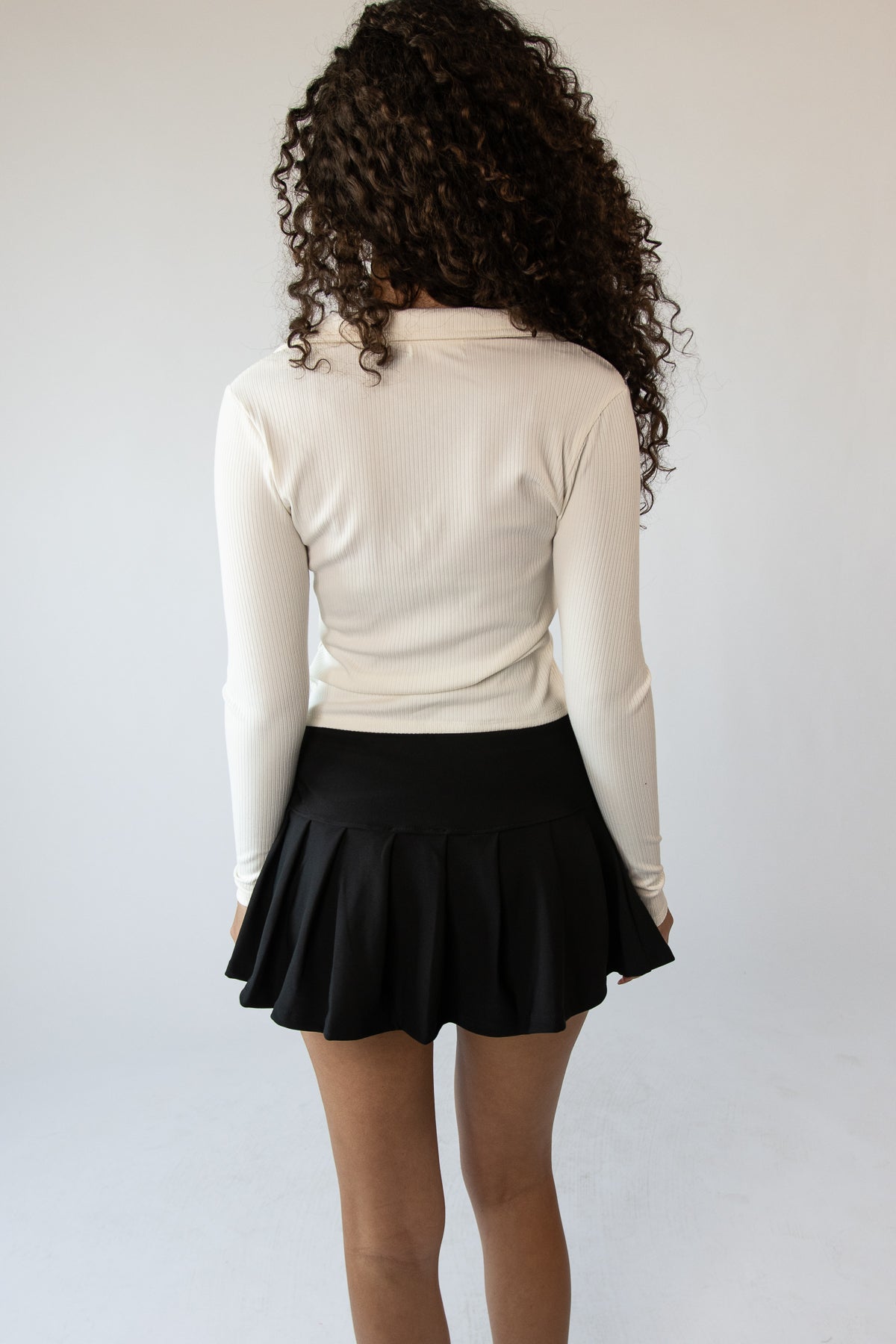 Pleated Heart Buckle Mini Skort