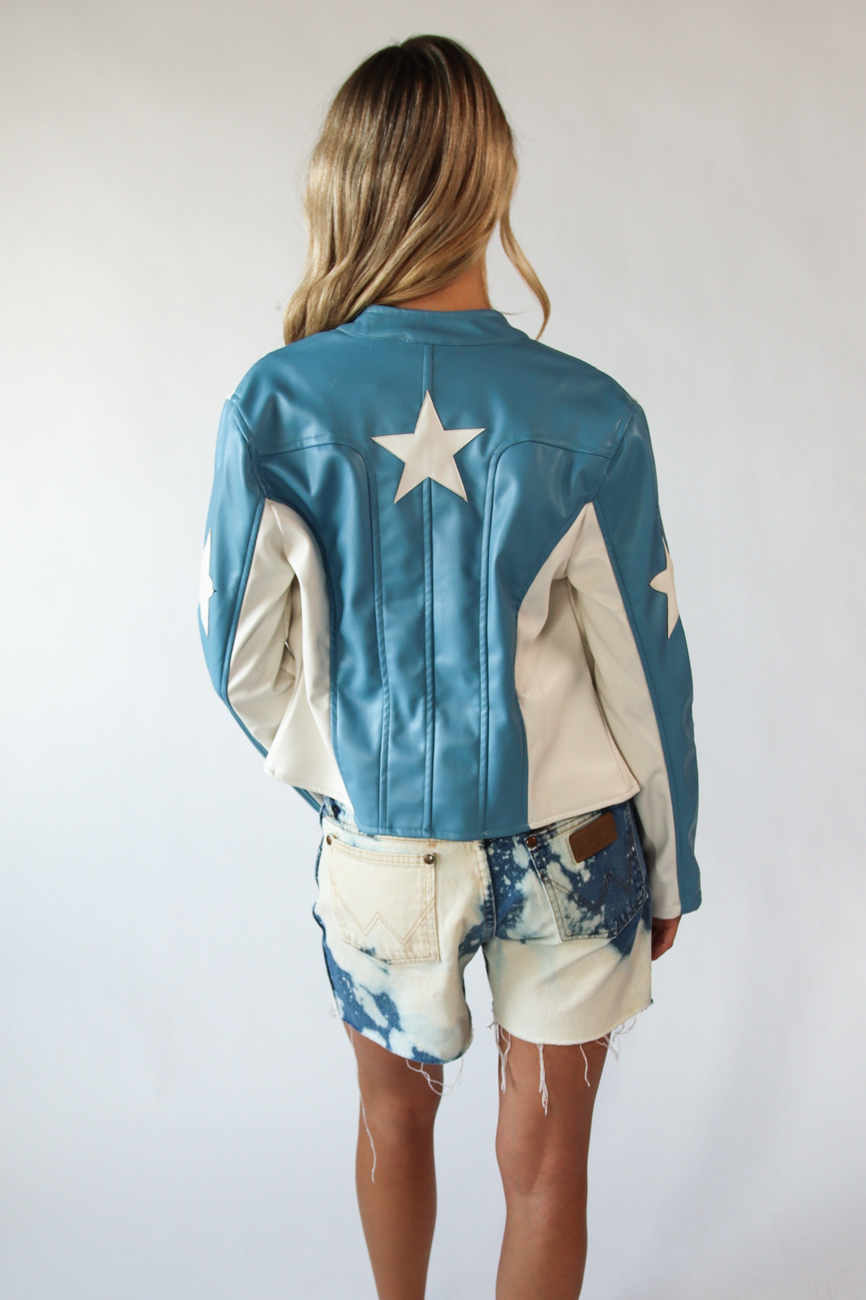 Pleather Stars Moto Jacket