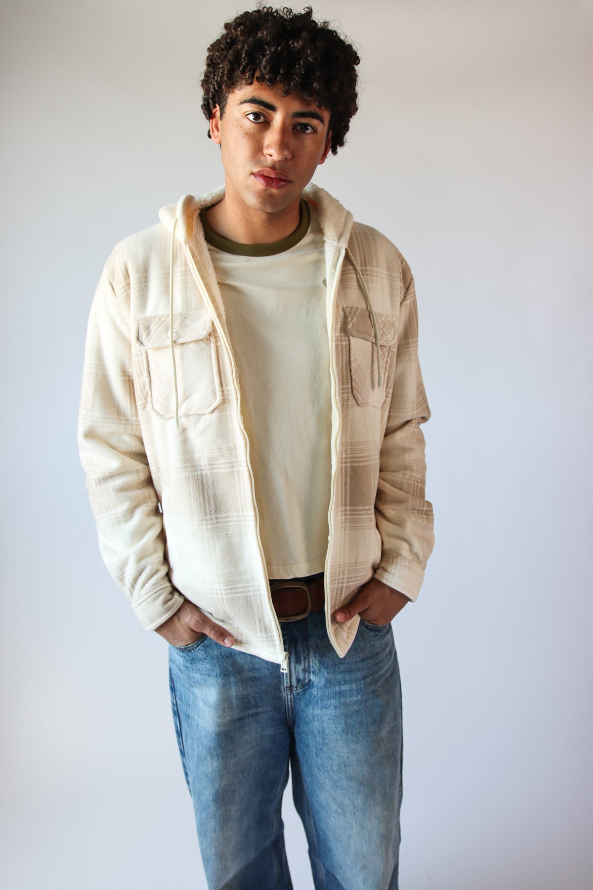 Polar Lined Fleece Hooded Shacket