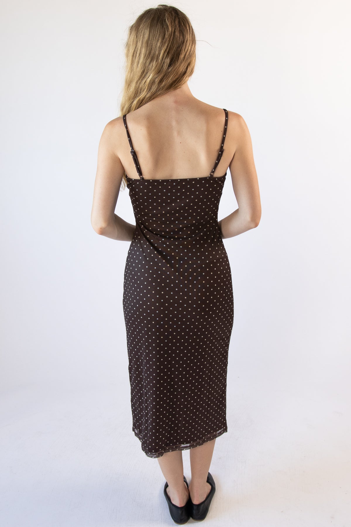 Polkadot Mesh Maxi With Lace Trim