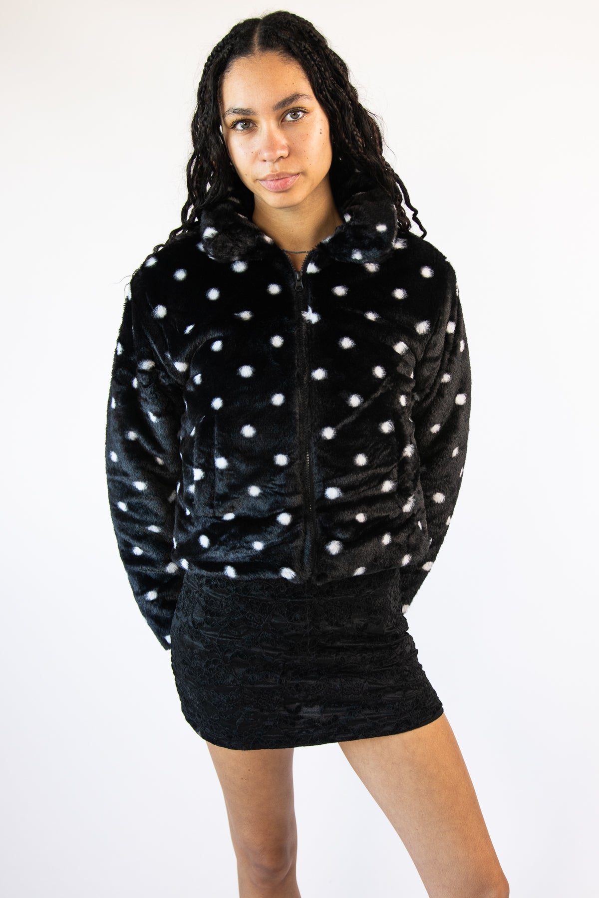 Fuzzy Polka Dot Jacket