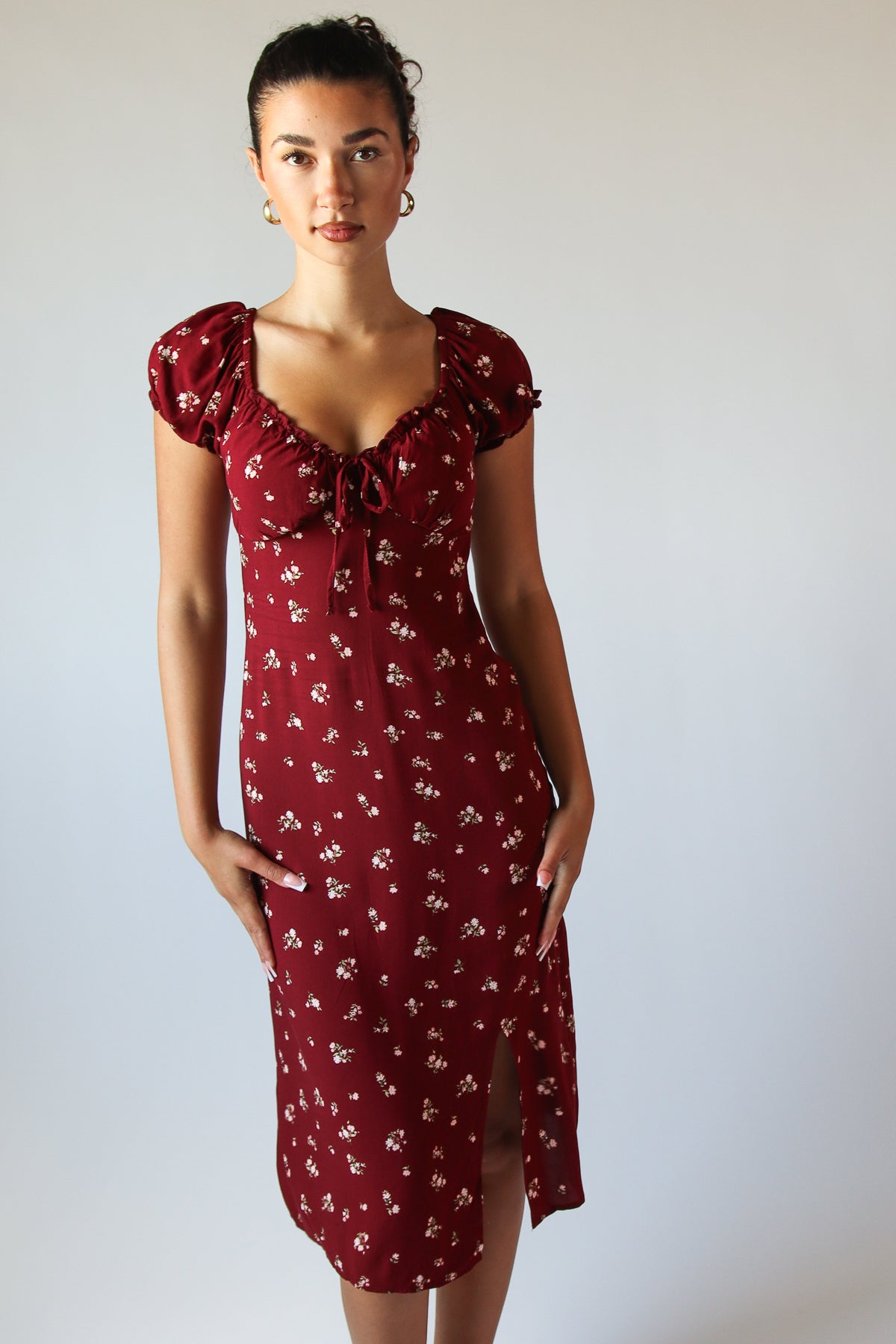 Puff Sleeve Floral Maxi Dress