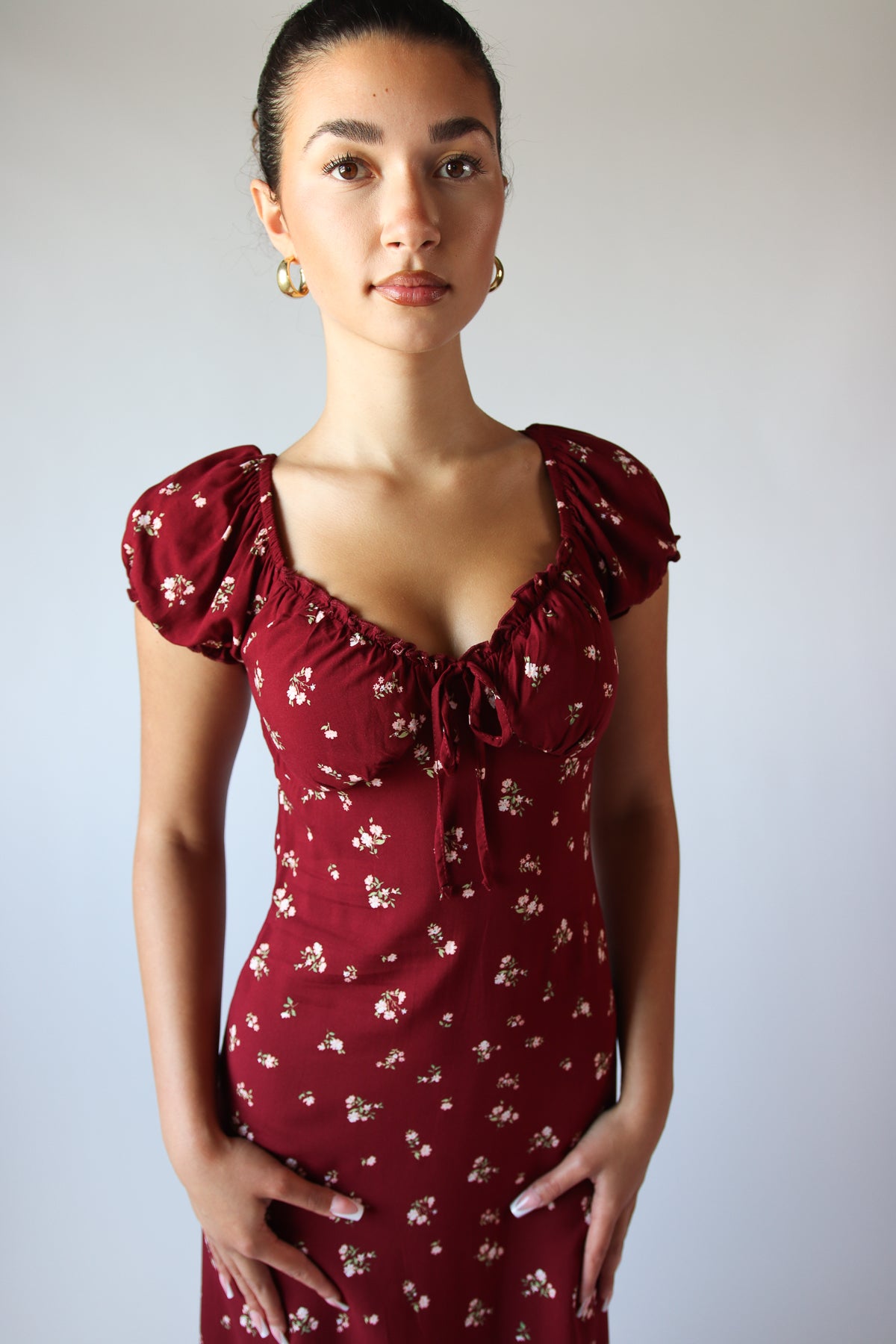 Puff Sleeve Floral Maxi Dress