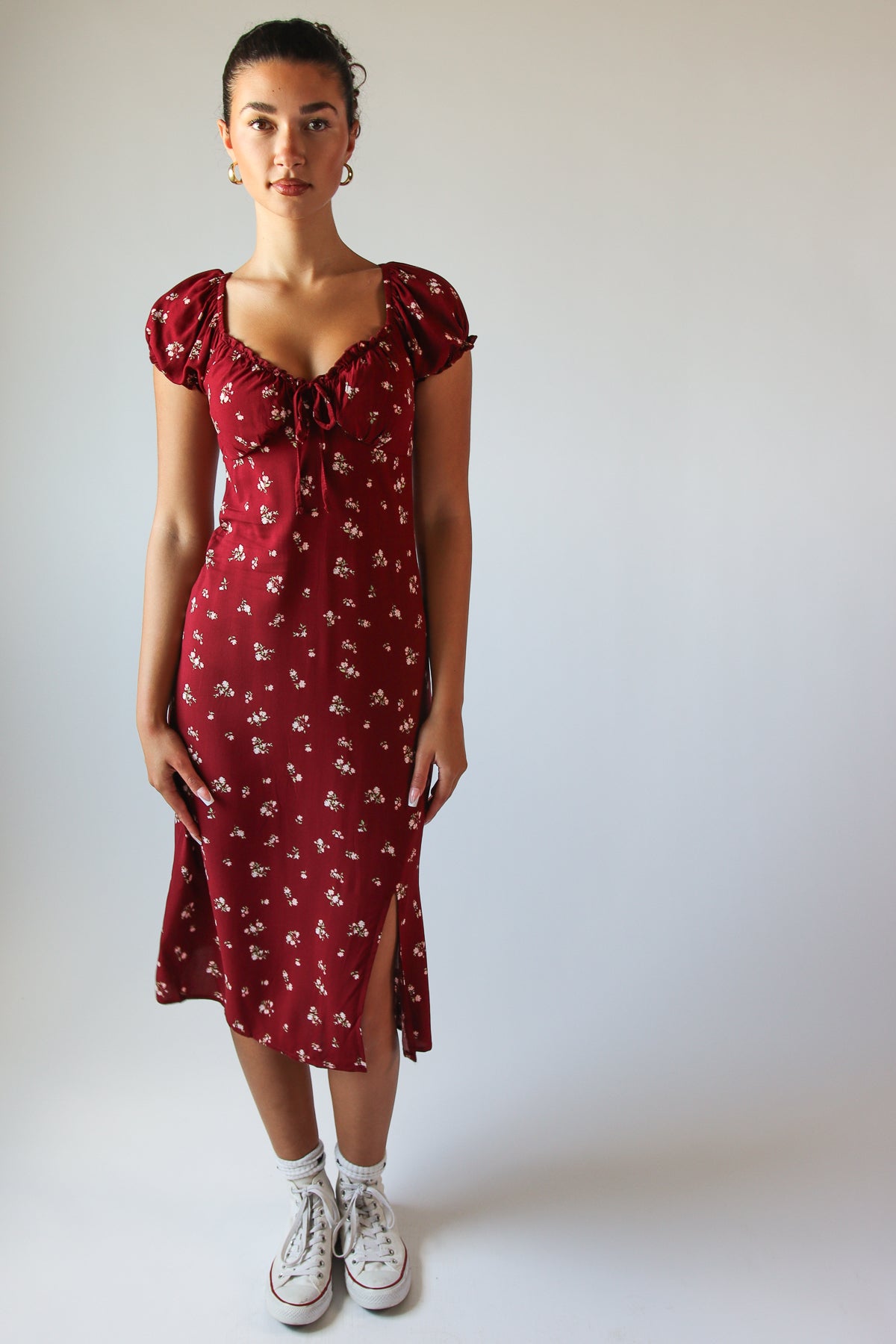 Puff Sleeve Floral Maxi Dress