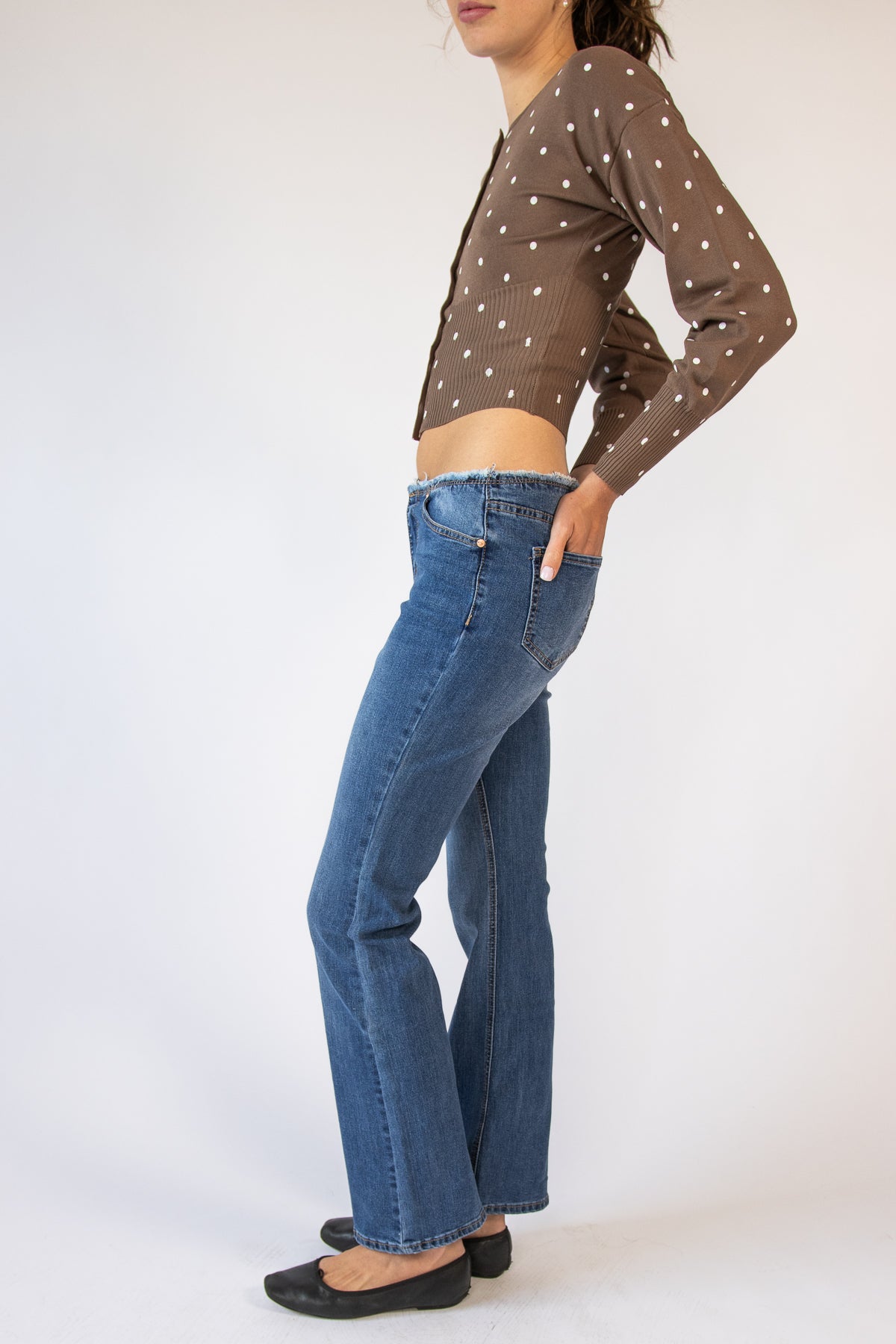 Released Waistband Low Rise Jeans