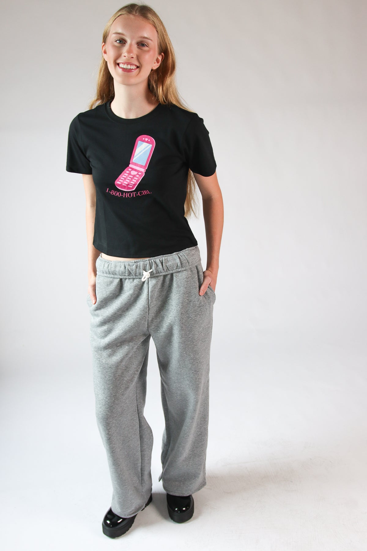 Rolled Top Wide Leg Sweatpants