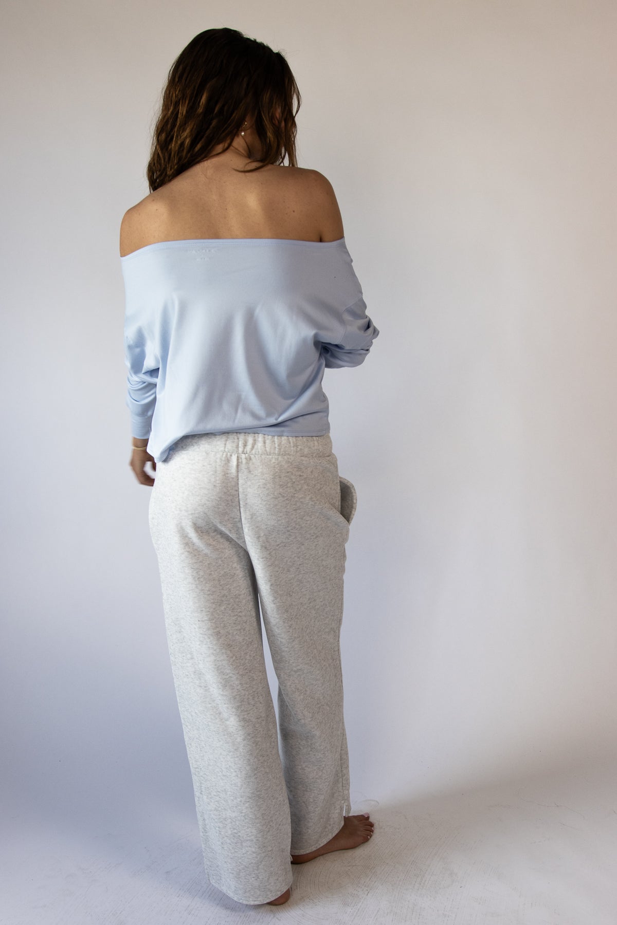 Rolled Top Wide Leg Sweatpants