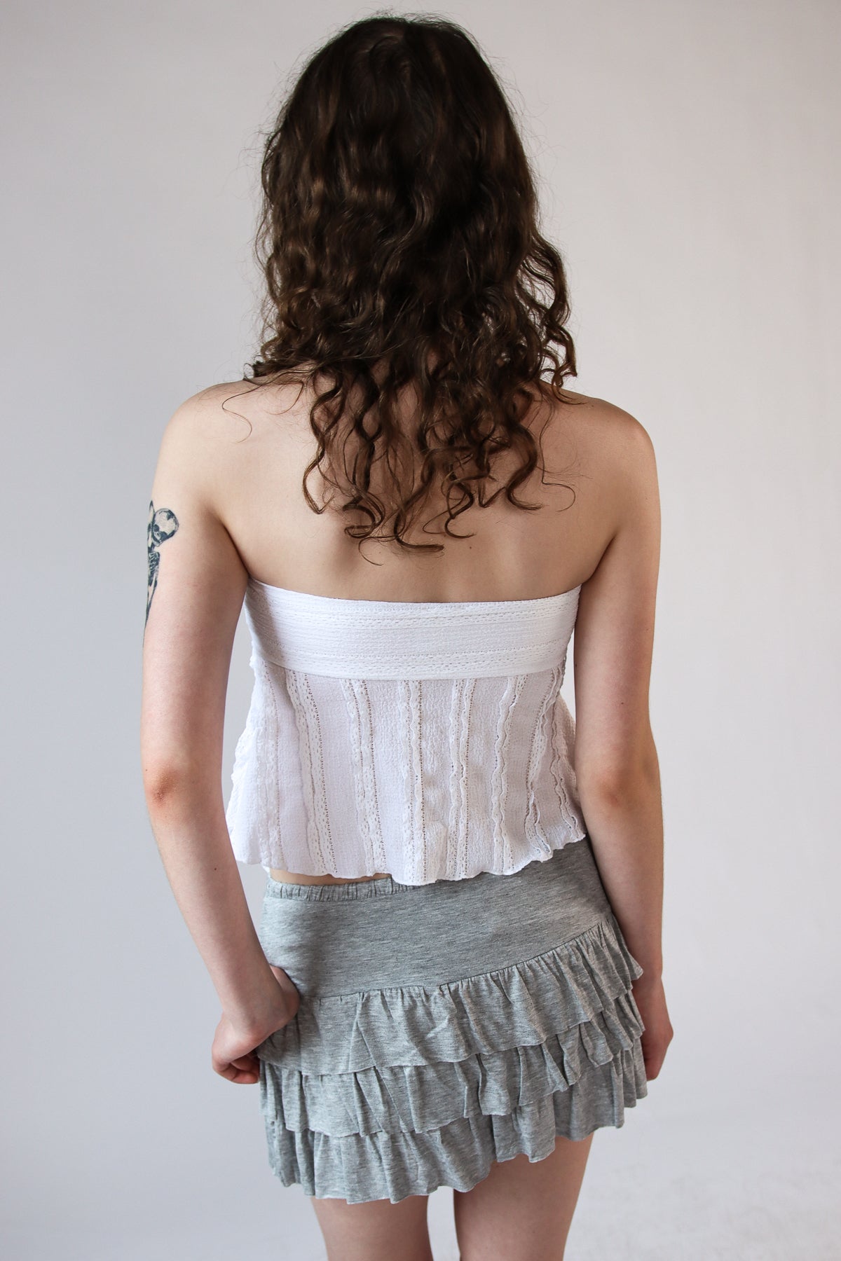 Ruffle Knit Flyaway Tube Top