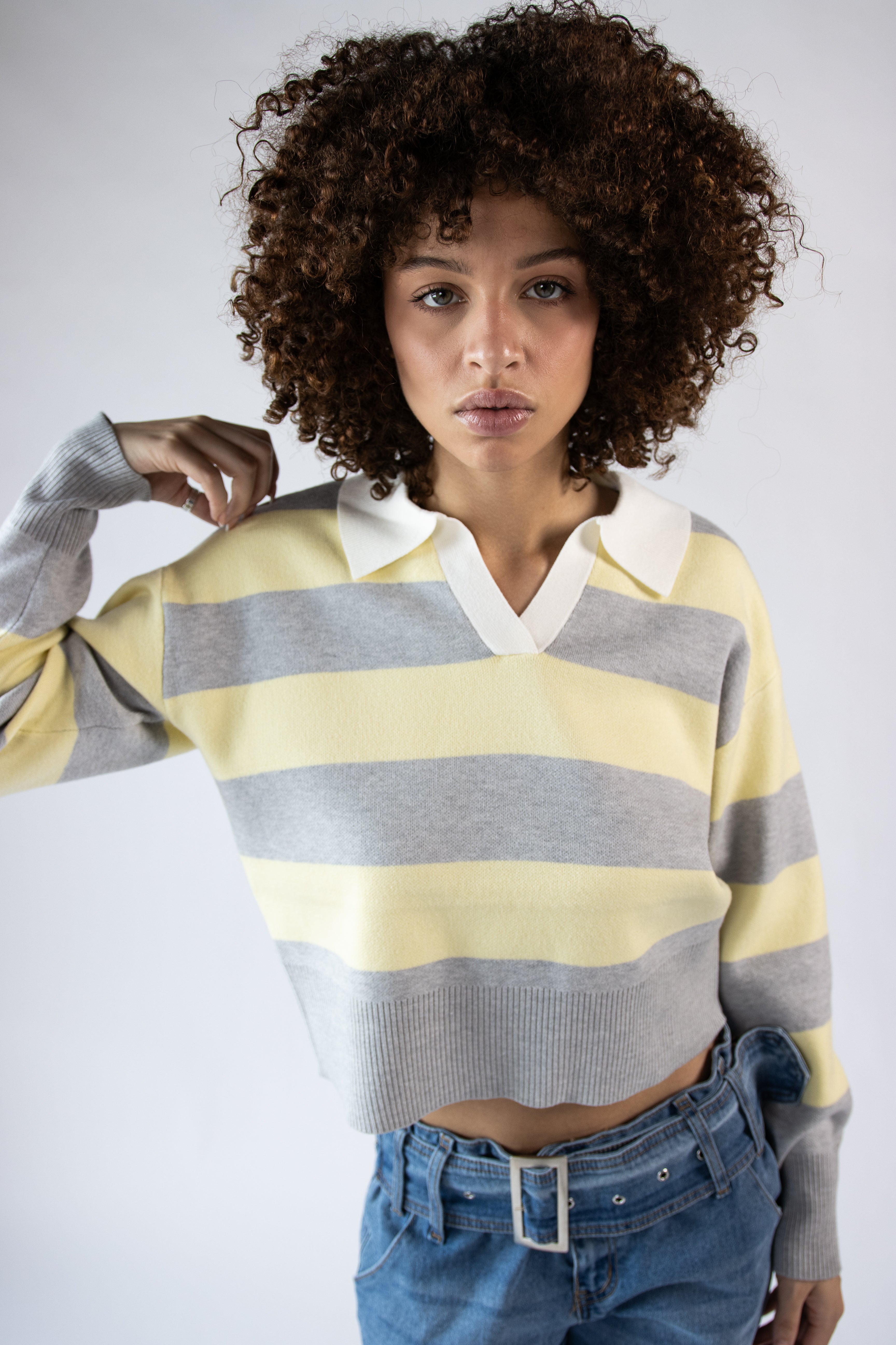 Striped Polo Sweater