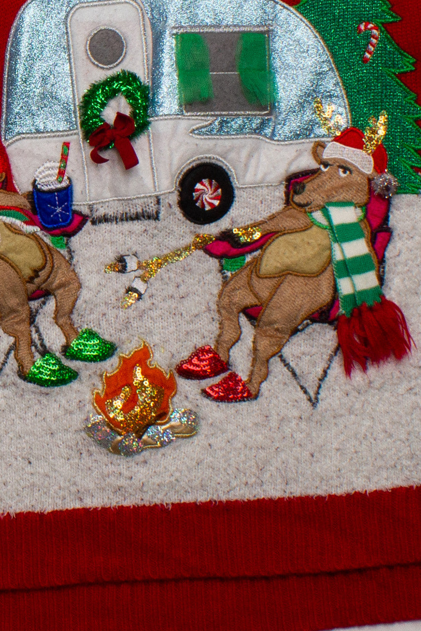 Camping Reindeer Ugly Christmas Pullover 60052