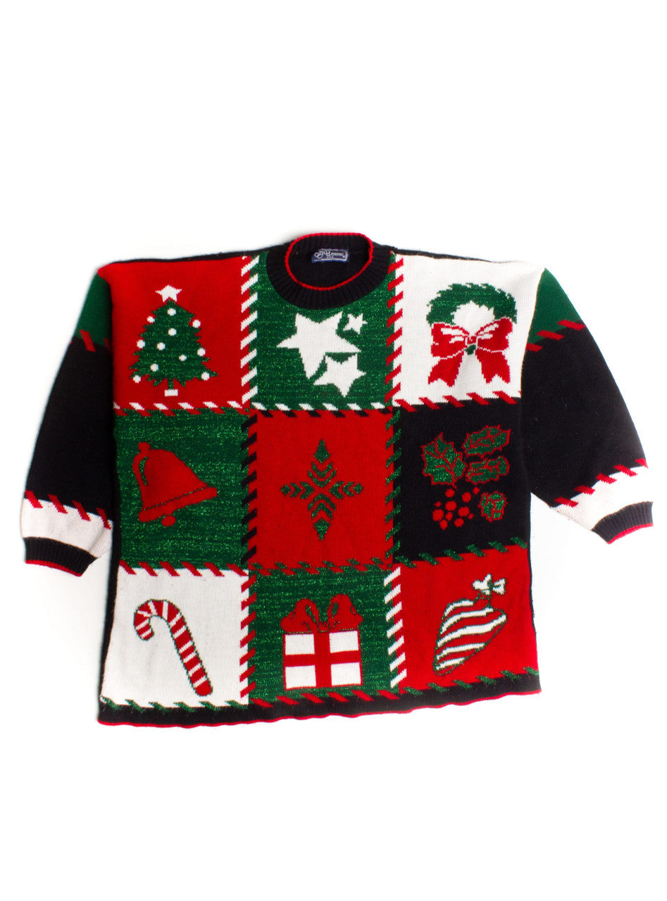 Multicolor Xmas Pattern Ugly Christmas Pullover 60054