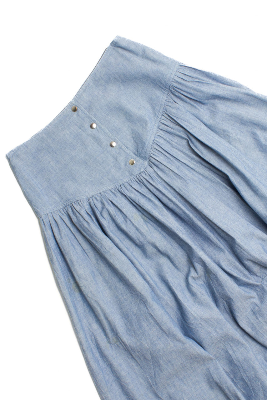 Vintage High-Waisted Denim Skirt (1980s)