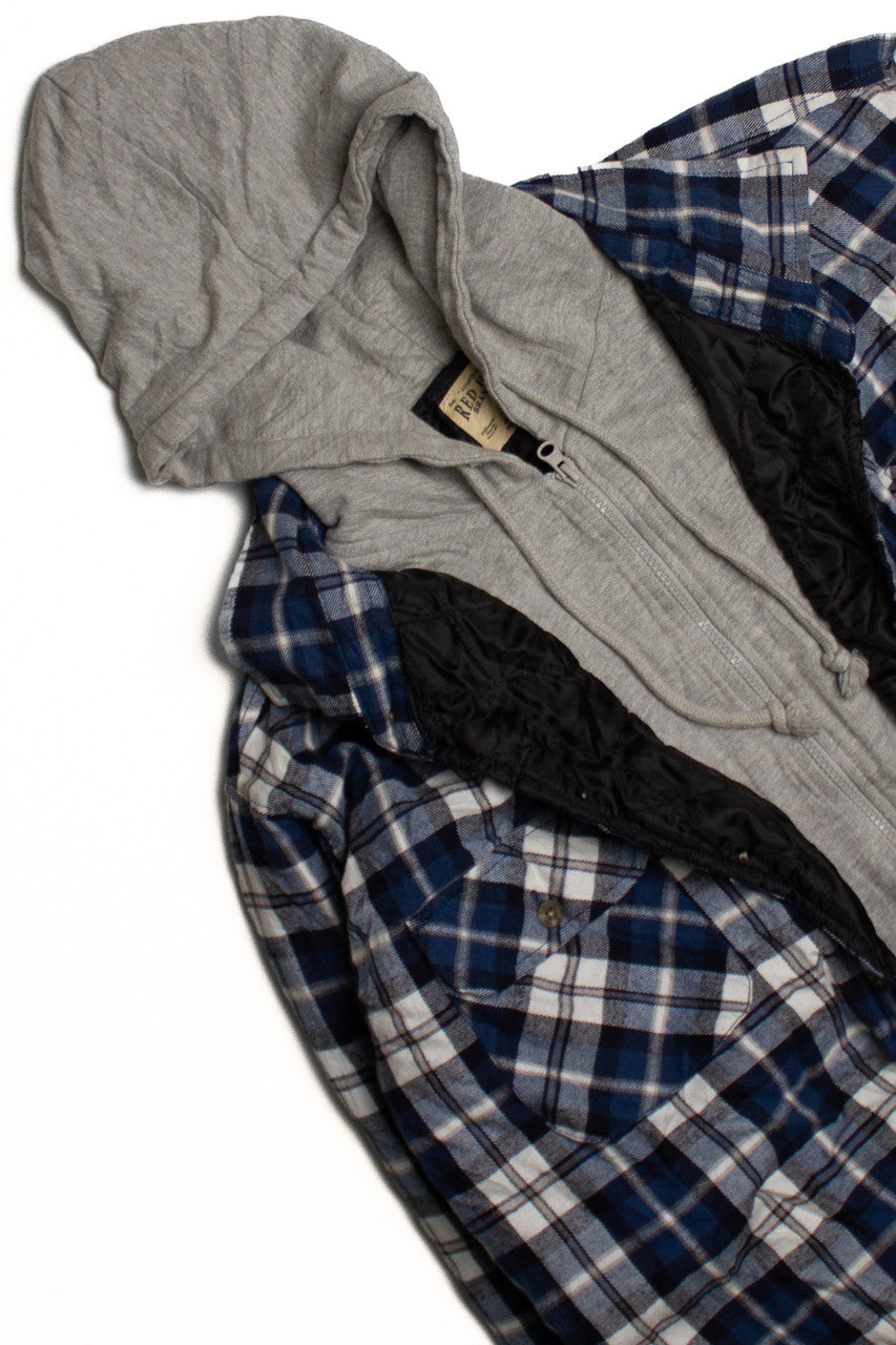 Vintage Red Head Flannel Hoodie Shacket (1990s)