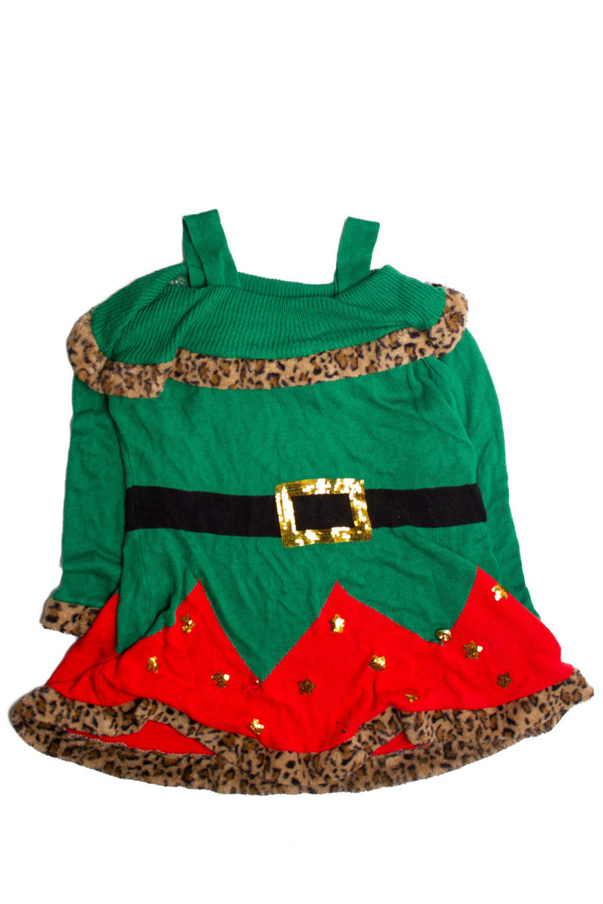 Green Ugly Christmas Sweater Dress 60492