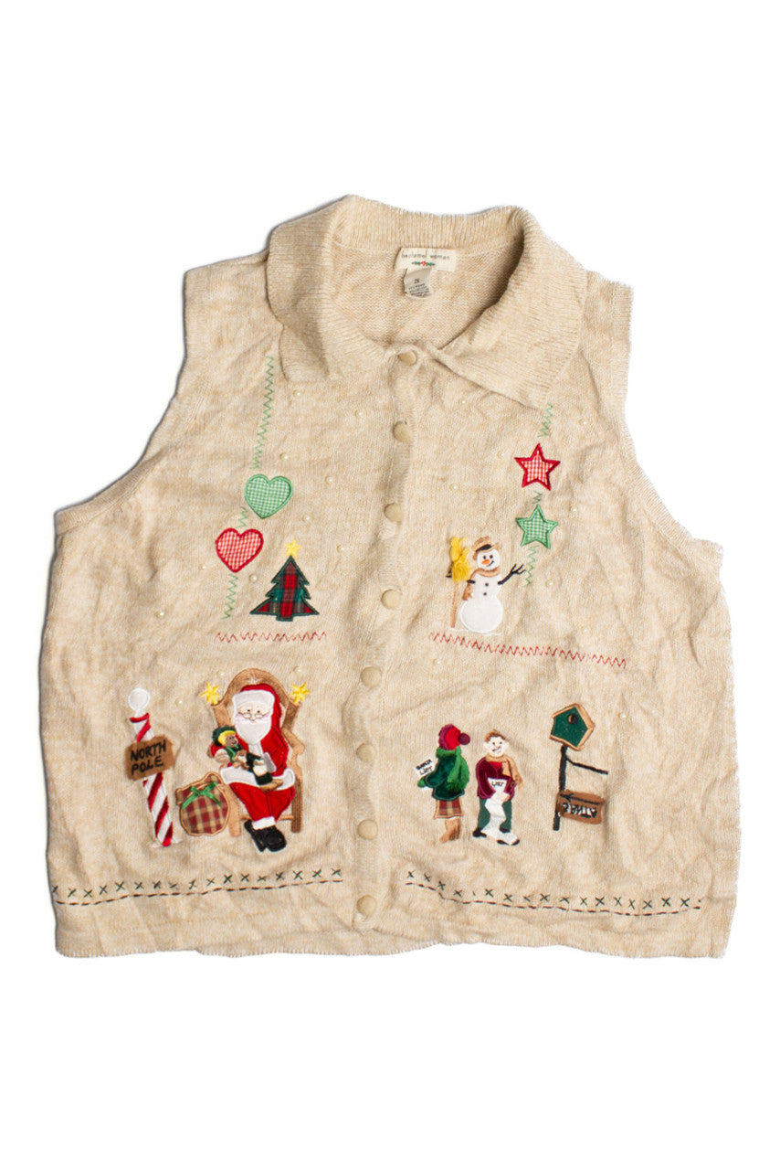 White Ugly Christmas Vest 60741