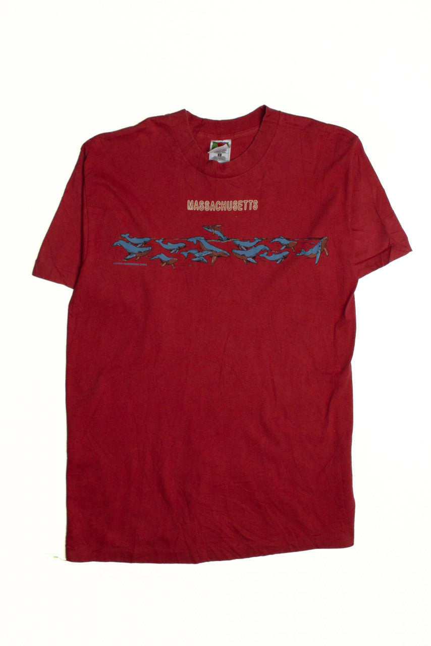 Vintage Massachusetts Whale Graphic T-Shirt (1990s)