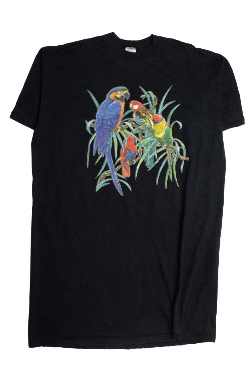 Vintage Exotic Bird Friends Graphic T-Shirt (1990s)