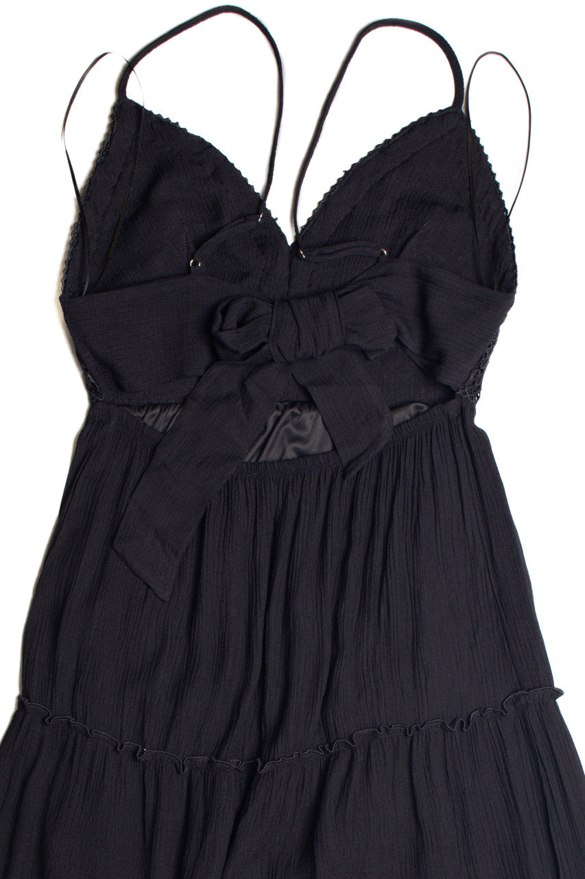 Lace Top Tiered Maxi Dress