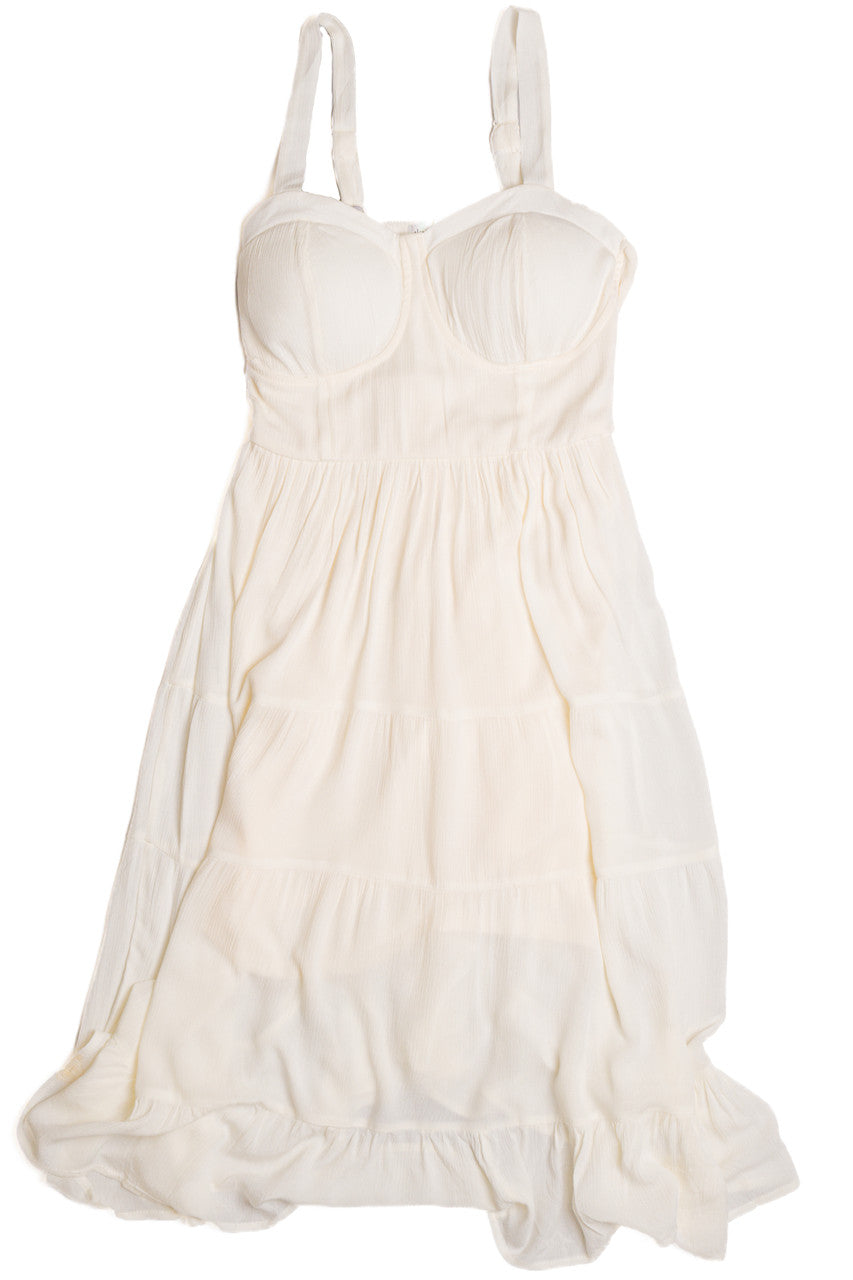 Ivory Satin Bustier Dress