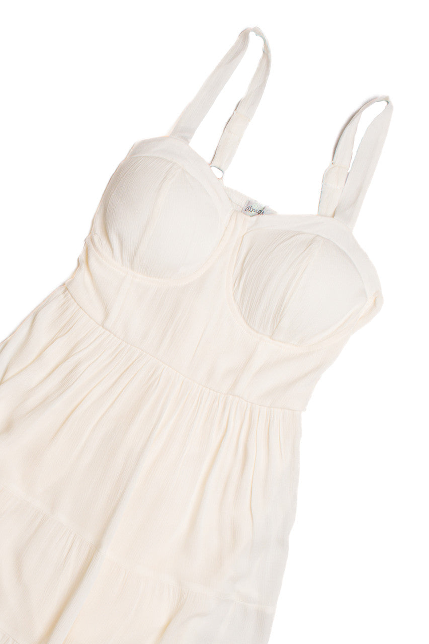 Ivory Satin Bustier Dress