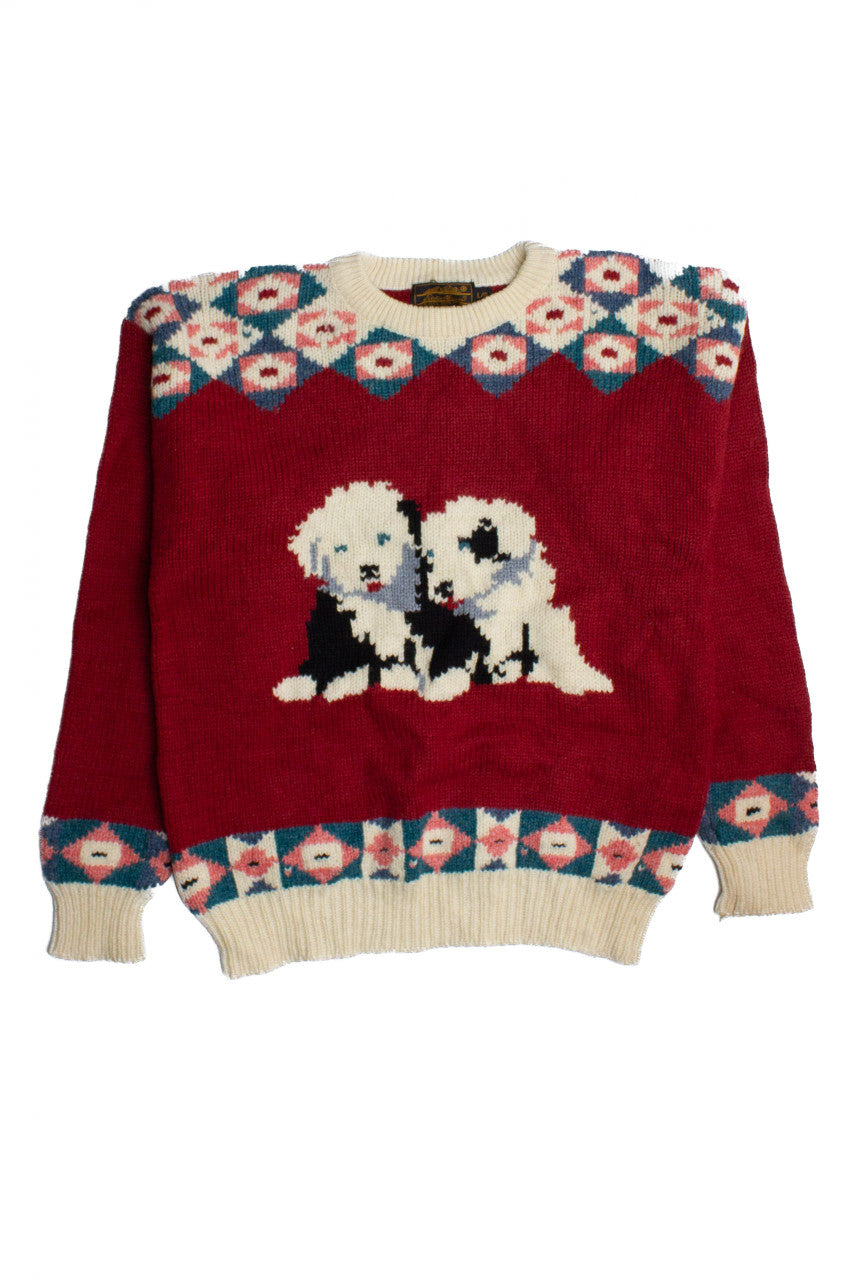 Vintage Puppy Love Fair Isle Sweater (1990s)