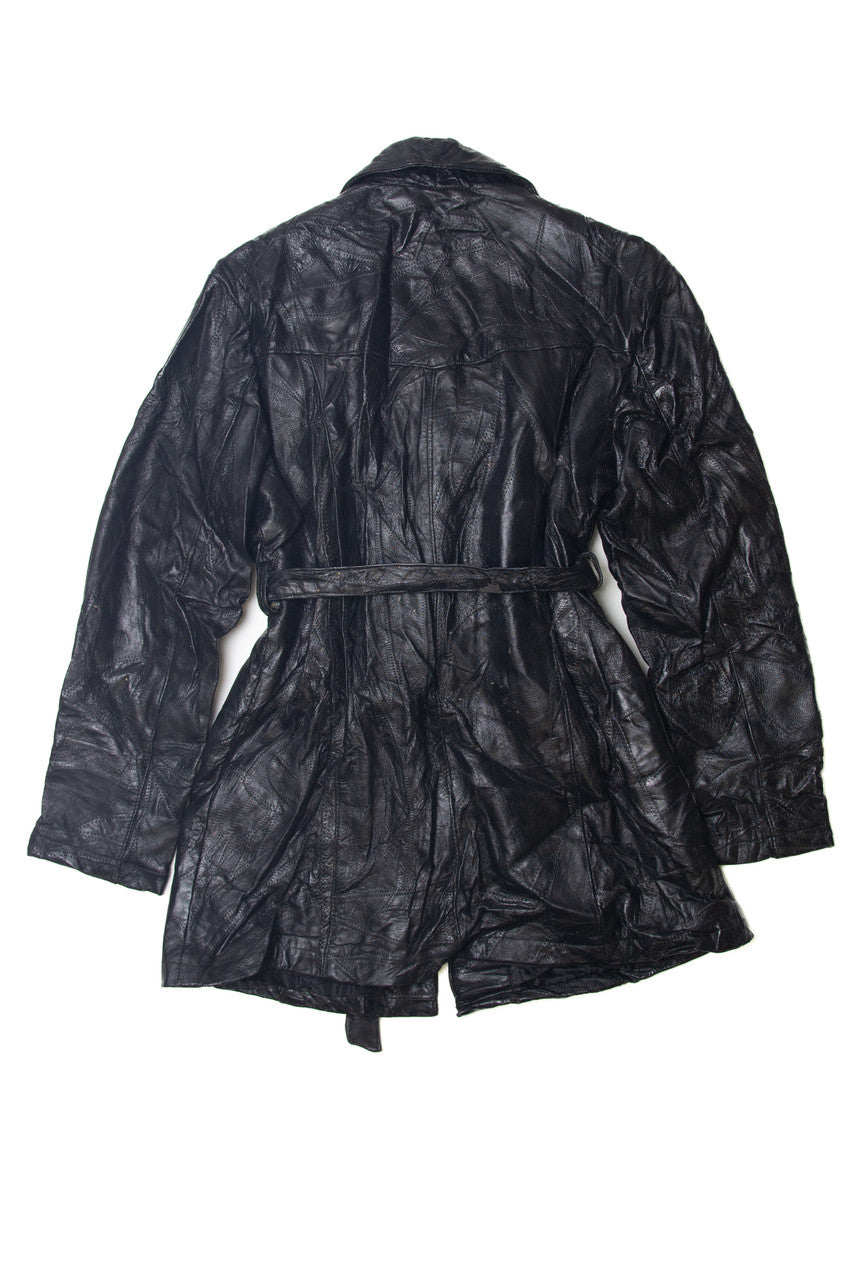 Long Leather Blazer Jacket