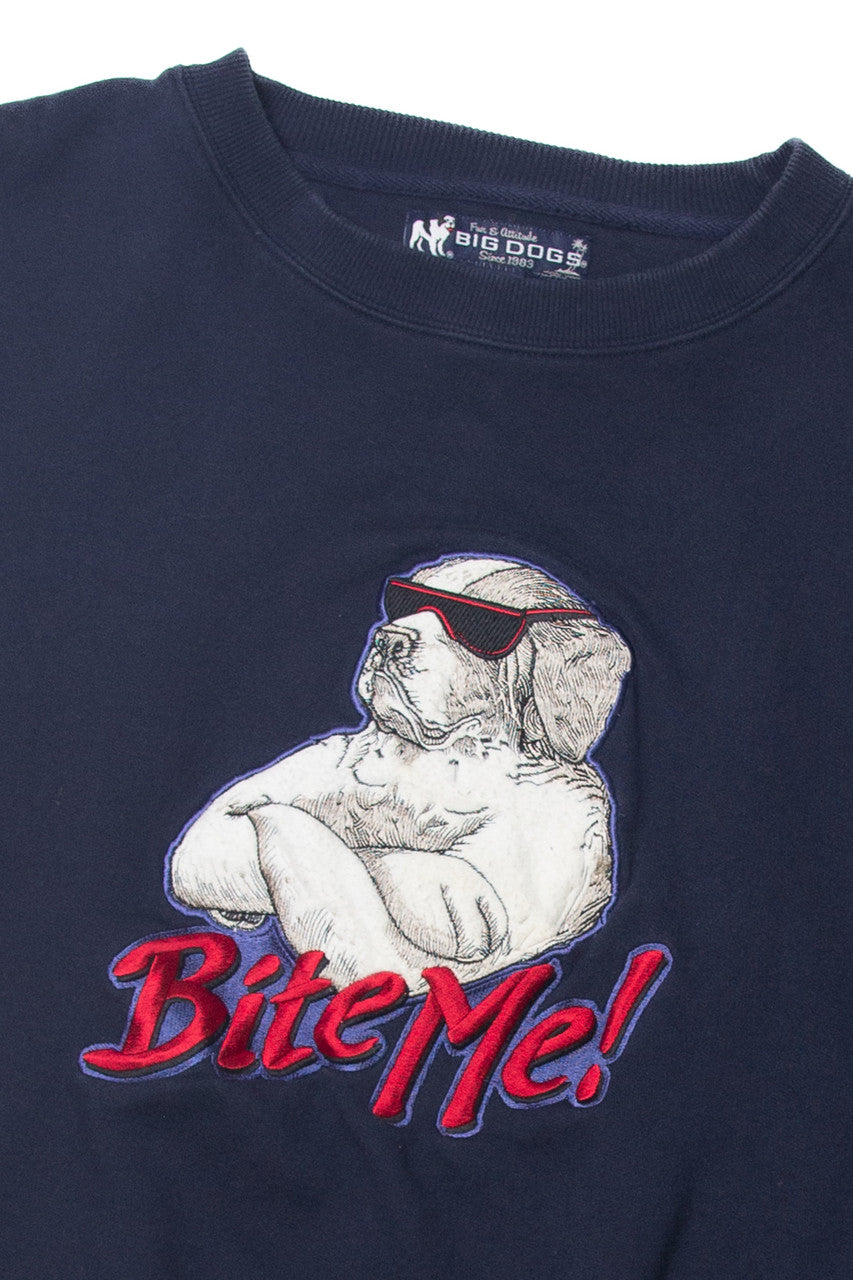 Big Dogs "Bite Me!" Dog in Sunglasses Sweatshirt